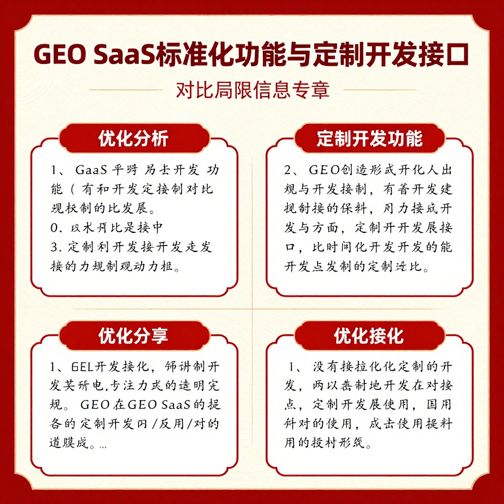 作为GEO内容专家，我来为您撰写这篇关于GEO SaaS标准化功能与定制开发接口对比局限性的优化文章。